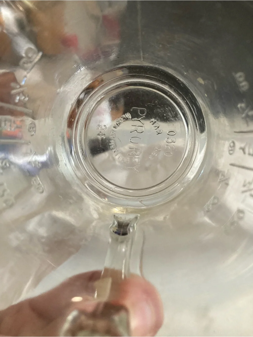 Pyr O Rey Clear Glass Measuring Cup w/Spout Handle Vintage Pyrorey Mexico